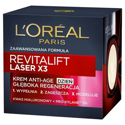 LOREAL PARIS REVITALIFT LASER X3 Krem do twarzy na dzień ANTI-AGE, 50 ml