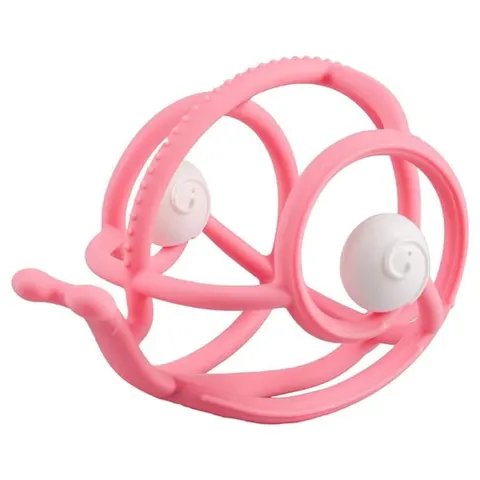 Gryzak z grzechotką Ślimak Pink, Mombella
