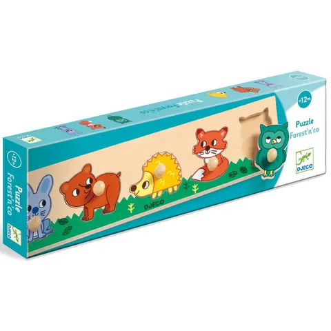 Drewniane puzzle Leśne Zwierzątka, Djeco