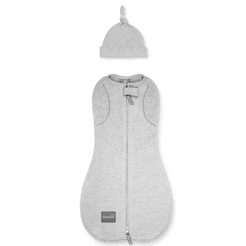 Otulacz Second Step z czapeczką Melanżowy Jasny Szary 6,5-9 kg, Sleepee