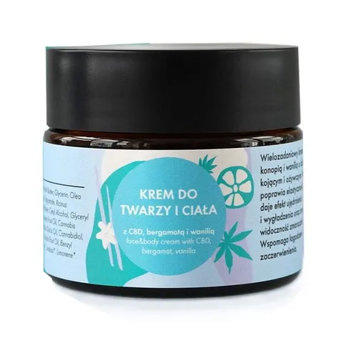 Krem do twarzy i ciała z CBD, bergamotą i wanilią, Lullalove
