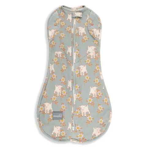 Otulacz Second Step z czapeczką Vintage Animals SKY BLUE 6,5-9 kg, Sleepee