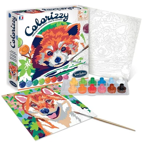 Malowanie po numerach Colorizzy - Panda Czerwona + Pies Shiba, SentoSphere