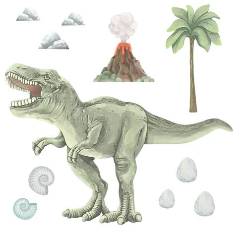 Naklejki na ścianę - Dinozaur T-rex XXL, Pastelowe Love