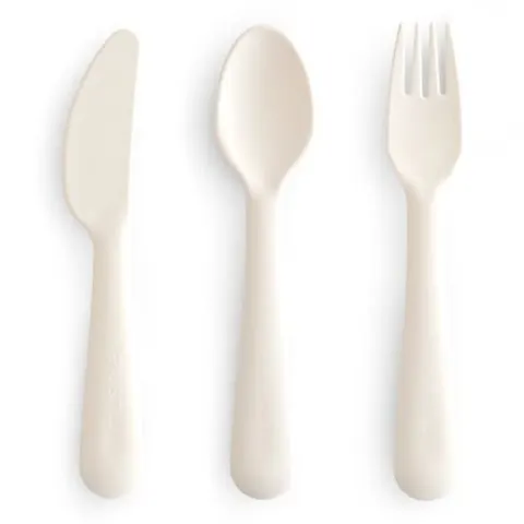 Zestaw sztućców dziecięcych Ivory, Mushie