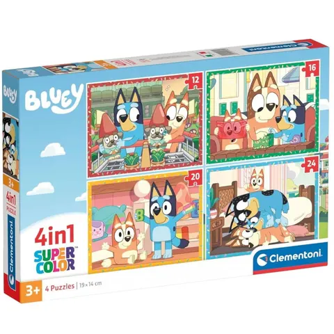 Puzzle Super Kolor 4w1 Bluey 3+, Clementoni