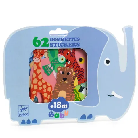 Naklejki dla maluchów ZWIERZĄTKA SAFARI 18m+, Djeco