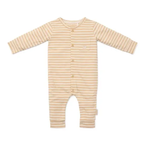 Piżamka jednoczęściowa Natural Stripes - 74/80,Little Dutch
