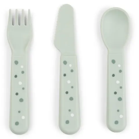Sztućce dla dzieci Foodie Happy Dots Green, Done By Deer