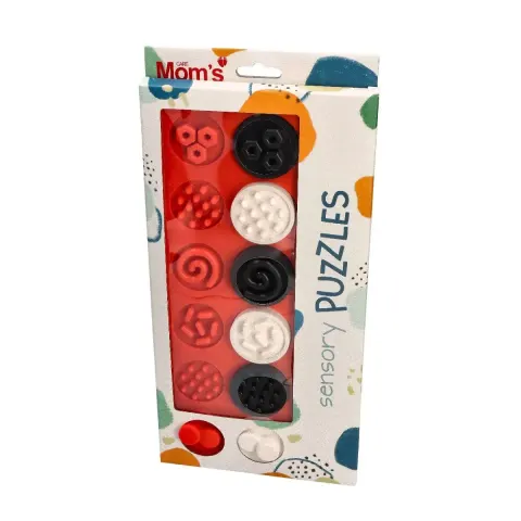 Puzzle sensoryczne kółeczka XL kontrastowe, Mom's Care