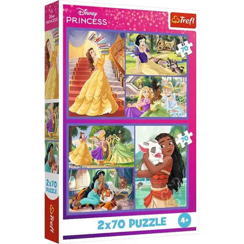 Puzzle 2x70 Księżniczki Disneya i bajkowe dni 4+, Trefl
