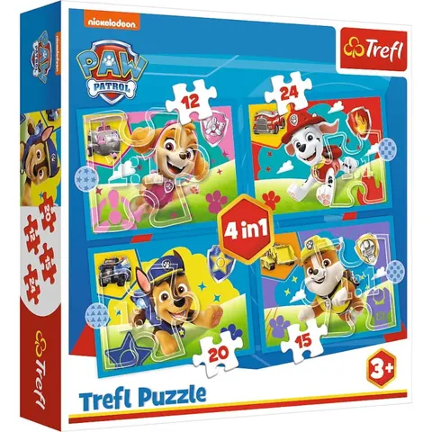 Puzzle 4w1 Biegnące Pieski - Psi Patrol 3+, Trefl