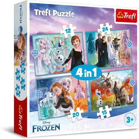 Puzzle 4w1 Niezwykły świat - Kraina Lodu Frozen 3+, Trefl