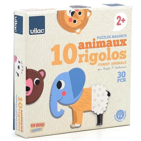 Śmieszne puzzle magnetyczne Zwierzątka, Vilac