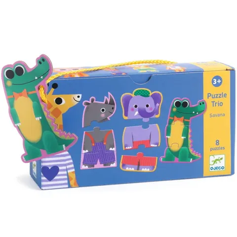 Puzzle Trio Zwierzęta Sawanny, Djeco