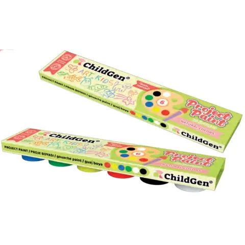 Naturalne farby do malowania 6 kolorów x 20 ml, Childgen