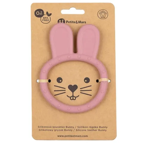 Gryzak silikonowy Zajączek Bunny Dusty Rose, Petite&Mars