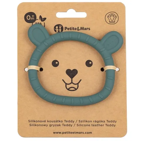 Gryzak silikonowy Miś Teddy Misty Green, Petite&Mars