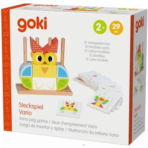 Drewniana układanka na palikach Vario Peg Game, Goki