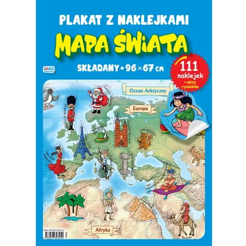 Plakat z naklejkami - Mapa Świata