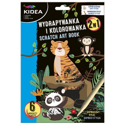 Wydrapywanka i kolorowanka 2w1 Zwierzęta, Kidea