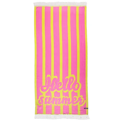 Lekki ręcznik bambusowy 75x150 SMARTTOWEL z frędzlami Hello Summer, Texpol