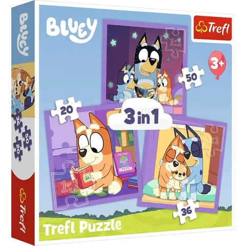 Puzzle 3w1 Poznaj Bluey - 3+, Trefl