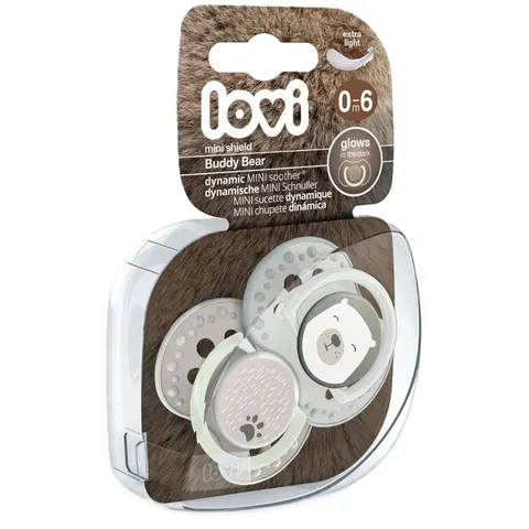 Lovi Smoczek Silikonowy Dynamiczny 2szt. Buddy Bear 0-6m
