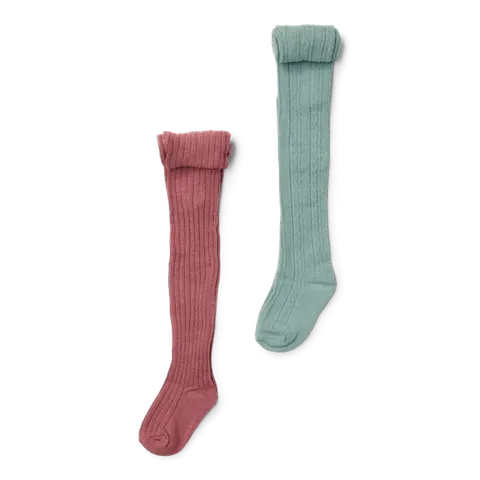Little Dutch Rajstopy 2-pak Rouge/Garden Green - 86/92