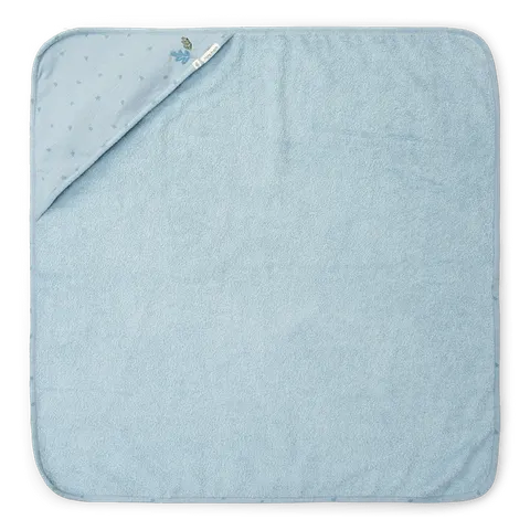 Little Dutch Bawełniany ręcznik z kapturem Pure Denim Blue 100 x 100 cm