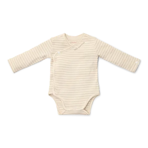 Little Dutch Body kopertowe z długim rękawem Soft Beige Stripe - rozmiar 62