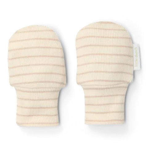 Little Dutch Rękawiczki niedrapki Soft Beige Stripe