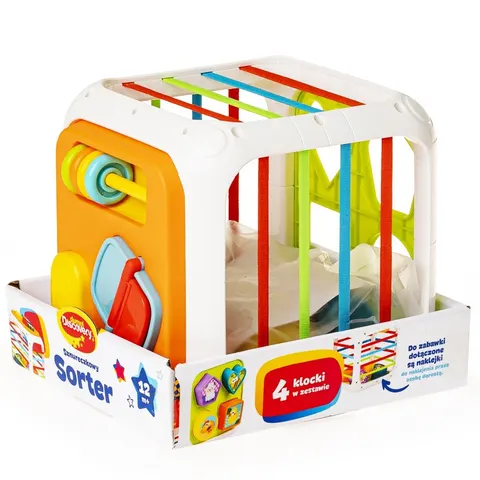 Edukacyjna kostka - sorter sznureczkowy, Dumel