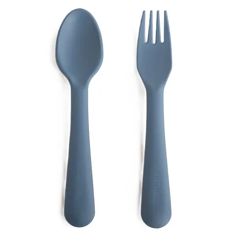 Sztućce do nauki samodzielnego jedzenia Twilight Blue, Mushie