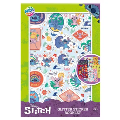Książeczka z brokatowymi naklejkami Stitch