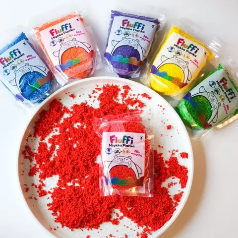 Masa sensoryczna - miękka pianka FLUFFI CZERWONA