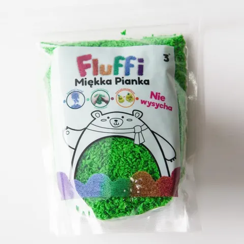 Masa sensoryczna - miękka pianka FLUFFI ZIELONA