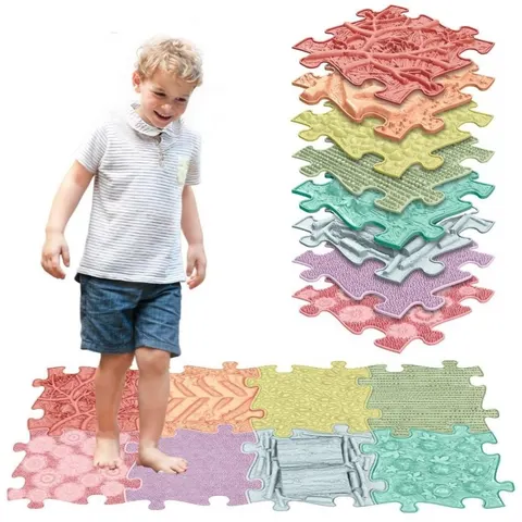Zestaw puzzli mat sensorycznych 8 elementów Pastelowa Tęcza, Woopie & Muffik