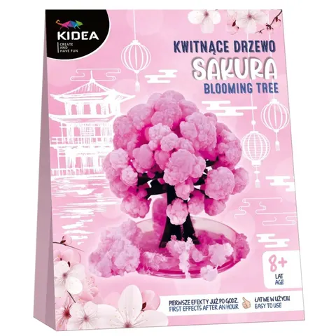 Kwitnące drzewo Sakura - eksperyment rosnące kryształy, Kidea