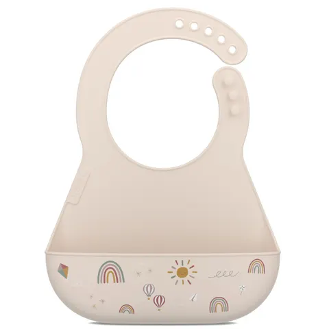 Śliniak silikonowy z kieszonką Mio Sunshine & Rainbow, Mepal