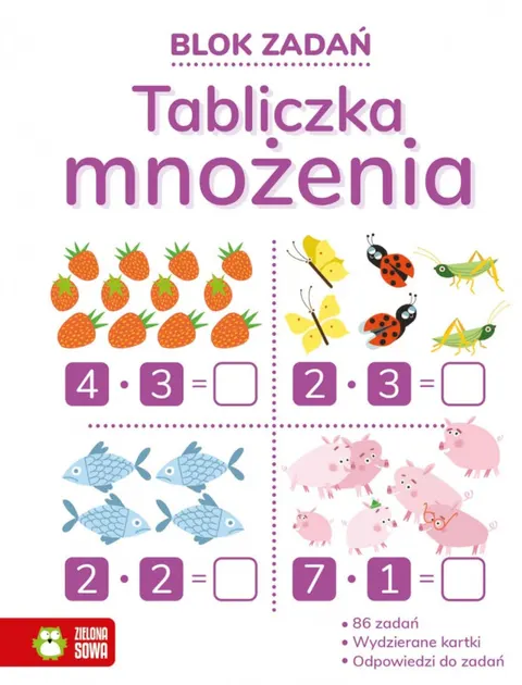 Blok zadań 6+ Tabliczka mnożenia, Zielona Sowa
