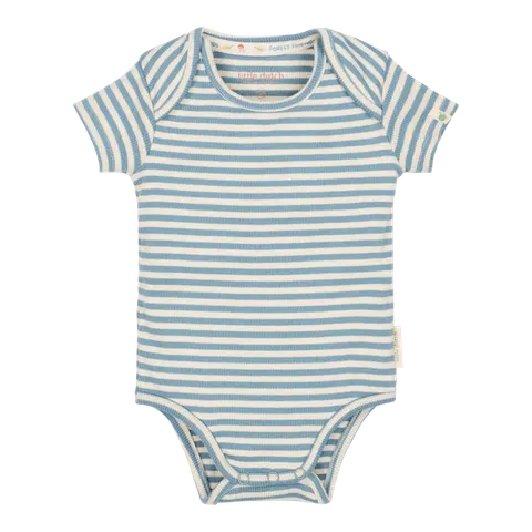 Little Dutch Body z krótkim rękawem Stone Blue stripe 56 cm