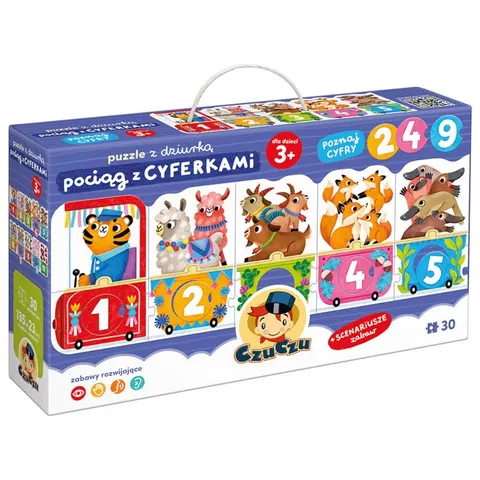 CzuCzu: Puzzle z dziurką Pociąg z cyferkami 3+