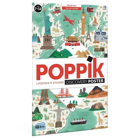 Plakat wyklejanka XXL - DOOKOŁA ŚWIATA, Poppik