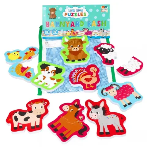 Naklejki piankowe puzzle dwuelementowe do kąpieli Farma, Buddy & Barney