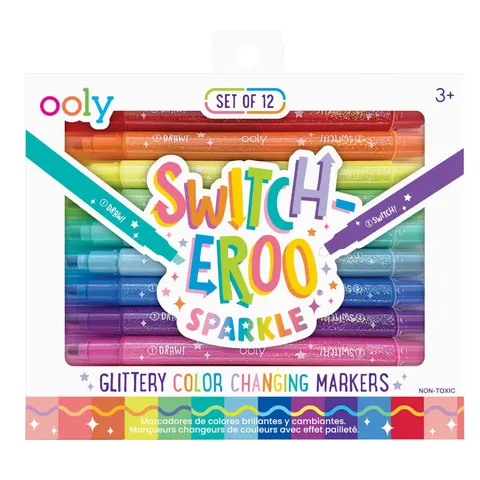 Magiczne flamastry z brokatem Switch-Eroo Sparkle 12 kolorów, Ooly