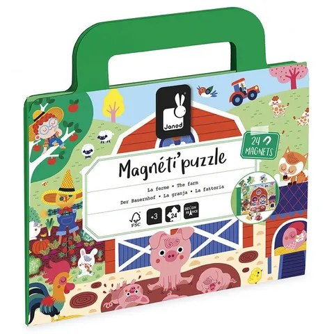 Magnetyczne puzzle Farma Magneti'puzzles 24 el. 3+, Janod