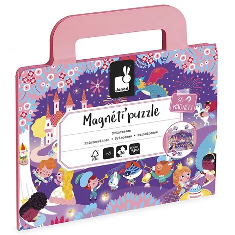 Magnetyczne puzzle Księżniczki Magneti'puzzles 36 el. 4+, Janod