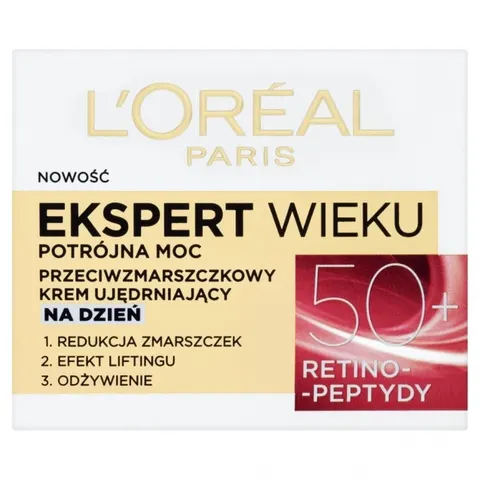 LOREAL PARIS EKSPERT WIEKU Przeciwzmarszczkowy krem do twarzy ujędrniający na dzień 50+, 50 ml