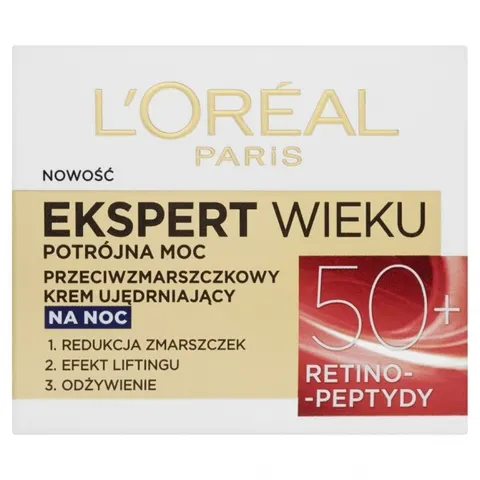 LOREAL PARIS EKSPERT WIEKU Przeciwzmarszczkowy krem do twarzy ujędrniający na noc 50+, 50 ml